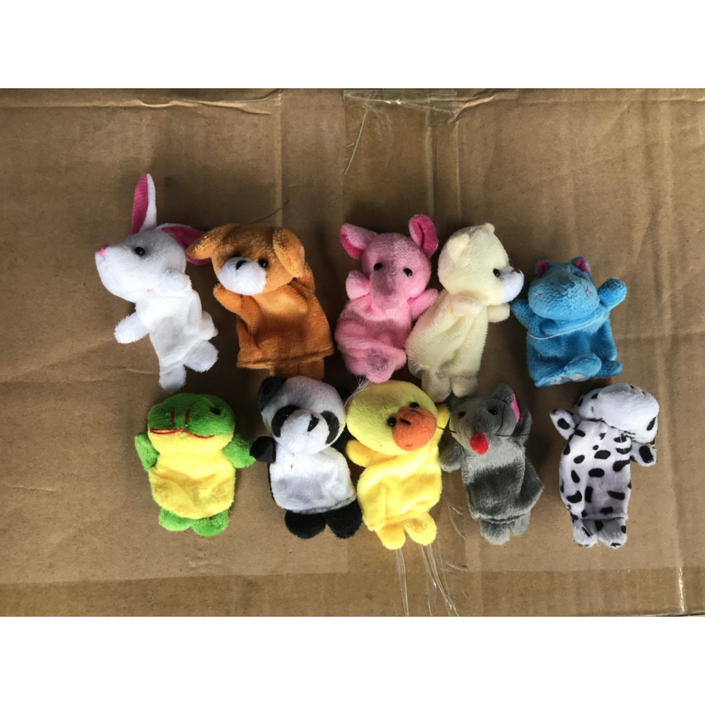 CDH5 ของเล่นผ้าหุ่นนิ้วมือสัตว์ 10 ชิ้น หุ่นสวมนิ้วมือเด็ก หุ่นมือเล่านิทาน ปลีกชุดละ