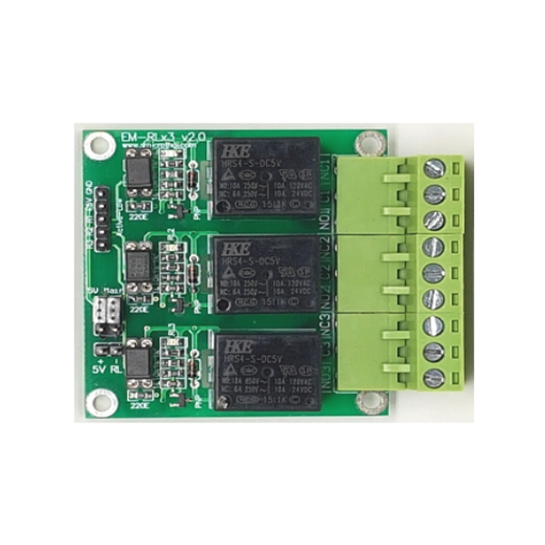โมดูล Relay 3 ชุดในบอร์ดเดียว ควบคุมด้วยสัญญาณ TTL Logic