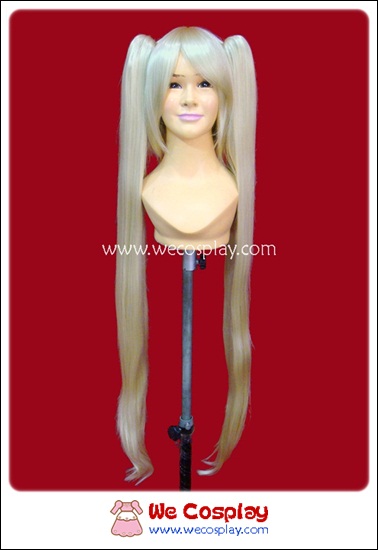 วิกผมทวินเทล สีทองบลอนด์ซีด พร้อมจุกผมต่อ Pale Blonde Twintails Cosplay Wig