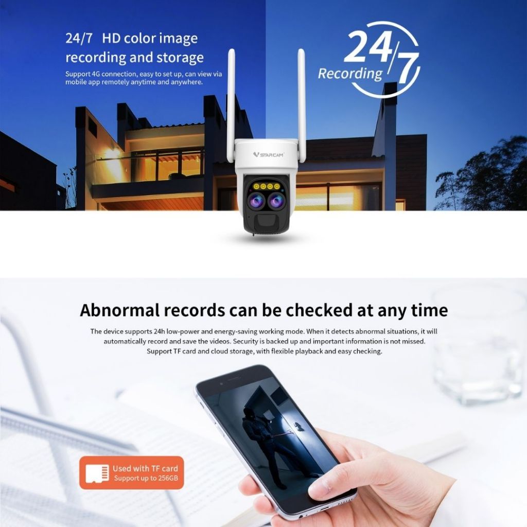 VSTARCAM MODEL BG67D 3MP + SolarCell Dual-Lens Zoom Full-Color Battery Camera