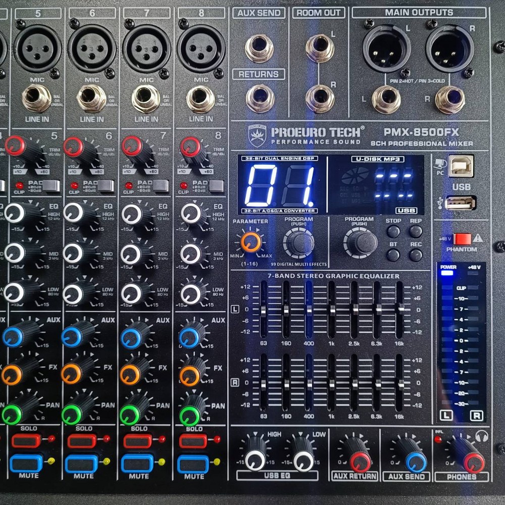PROEUROTECH PMX-8500FX POWERMIXER+บูลทูส โปรยูโรเทค PROEURO TECH PMX 8500FX PMX8500FX เอไอ-ไพศาล