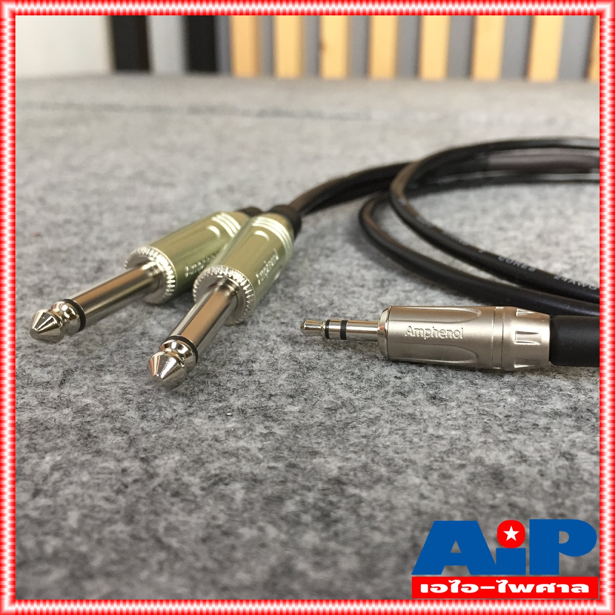1.5เมตร AMPHENOL สาย TR-ST - PHONEx2 1.5M CA52-3333-WB-1.5 สายสัญญาณ TR-ST ออก ปลั๊กไมค์ โมโน 2หัว ยาว 1.5เมตร สายคอมเข้ามิกซ์