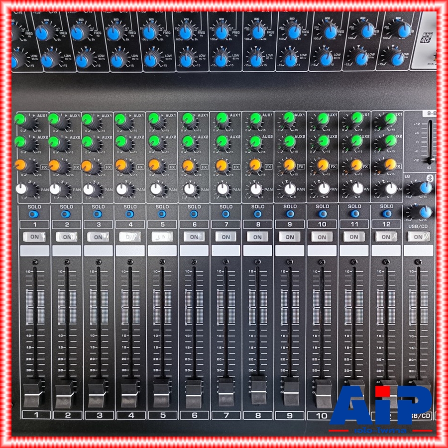 PROEUROTECH PMX-P12400 X4 POWERMIXER+บูลทูส เพาเวอร์มิกเซอร์ รุ่นใหม่ โปรยูโรเทค 12 ช่องไมค์ 4 ช่องขับลำโพง 400 วัตต์ ตัดความถี่ซับได้ PMXP12400X4 เอไอ-ไพศาล
