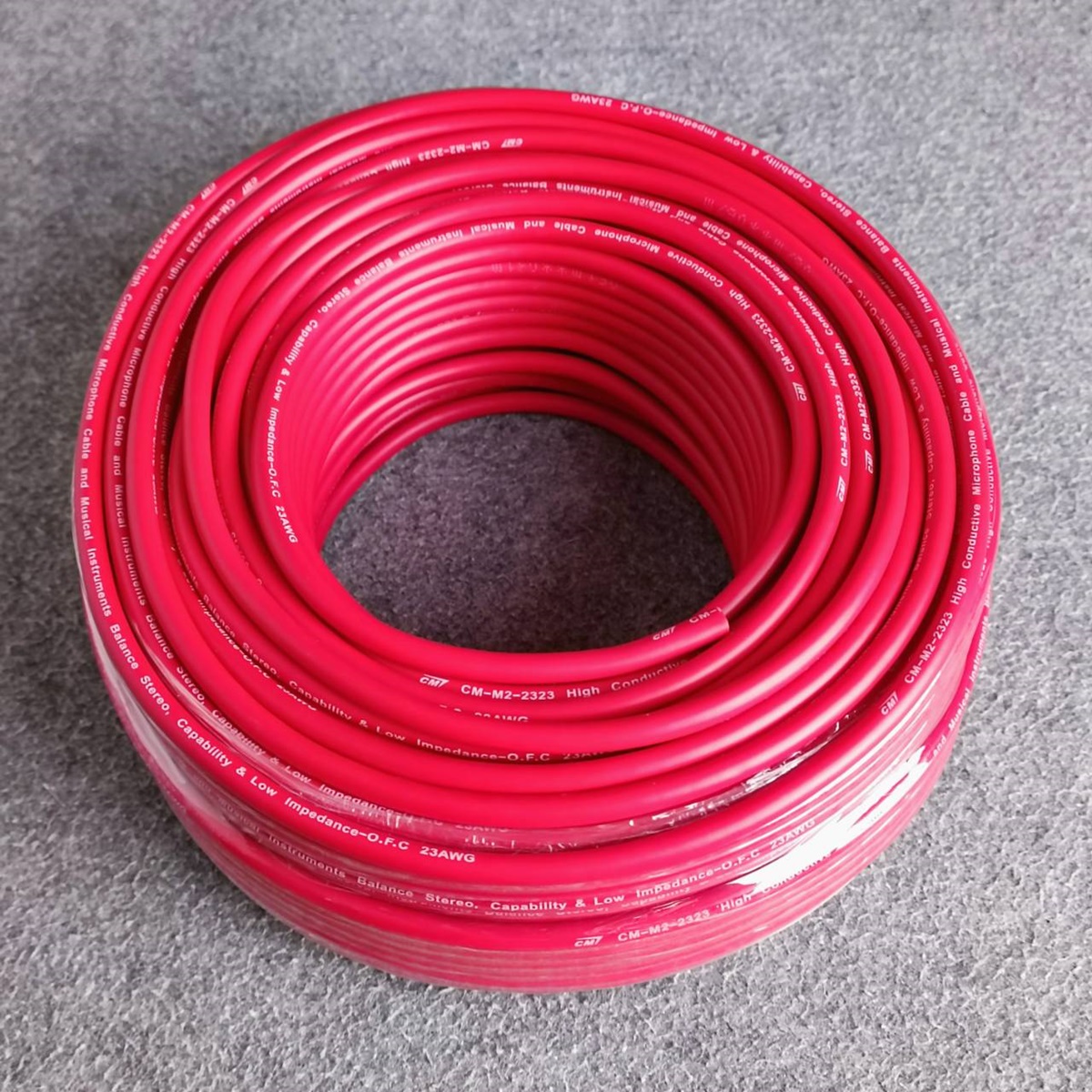 สีแดง ขด50เมตร CM สายไมค์สเตอริโอ 6mm M2-2323 สายไมค์ST 23AWG M2 2323 สายสัญญาณ ST สายไมค์CM สายไมค์ 6mm เอไอ-ไพศาล