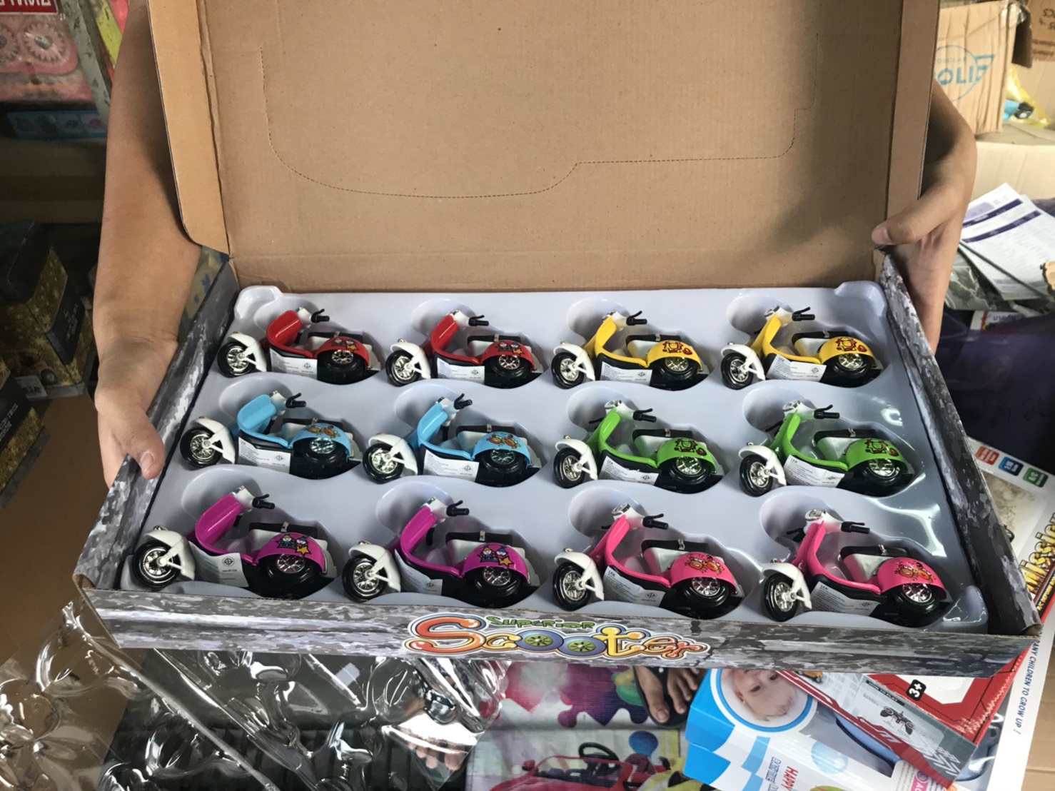 FY362A-12D ของเล่นโมเดลรถเวสป้าเหล็ก รถของเล่น รถมอไซค์เหล็ก รถเล่นมือ คันละ sale