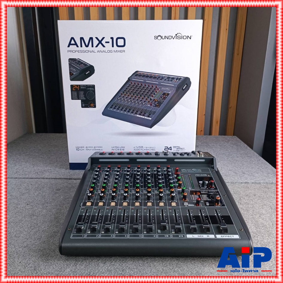 SOUNDVISION AMX-10 MIXER เครื่องผสมสัญญาณ มิกเซอร์ อนาล็อก 10 CH ซาวด์ วิชั่น รุ่น AMX 10 AMX10 เอไอ-ไพศาล