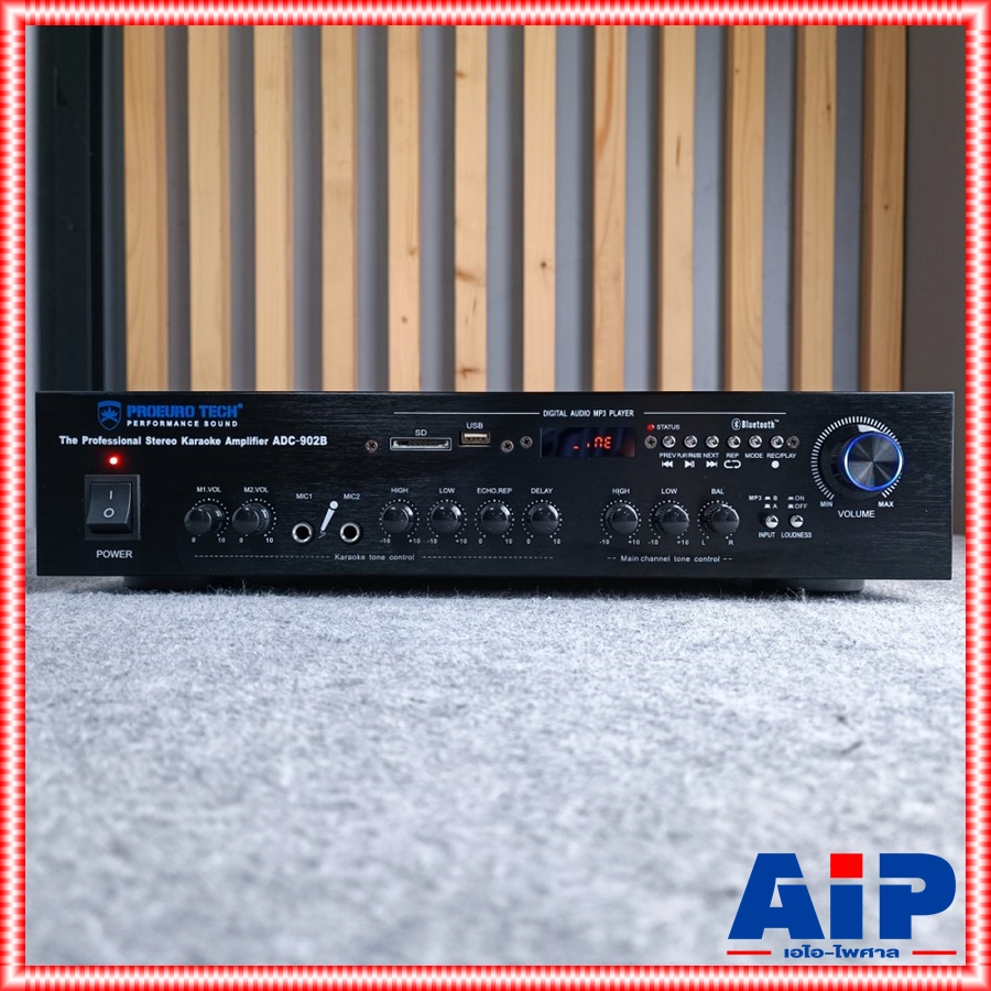 PROEUROTECH ADC-902B แอมป์คาราโอเกะ รุ่นใหม่ ใช้ไฟ 220VAC และ 12VDC โปรยูโรเทค กำลังขับ 50 วัตต์ ADC 902 B ADC902B เอไอ-ไพศาล