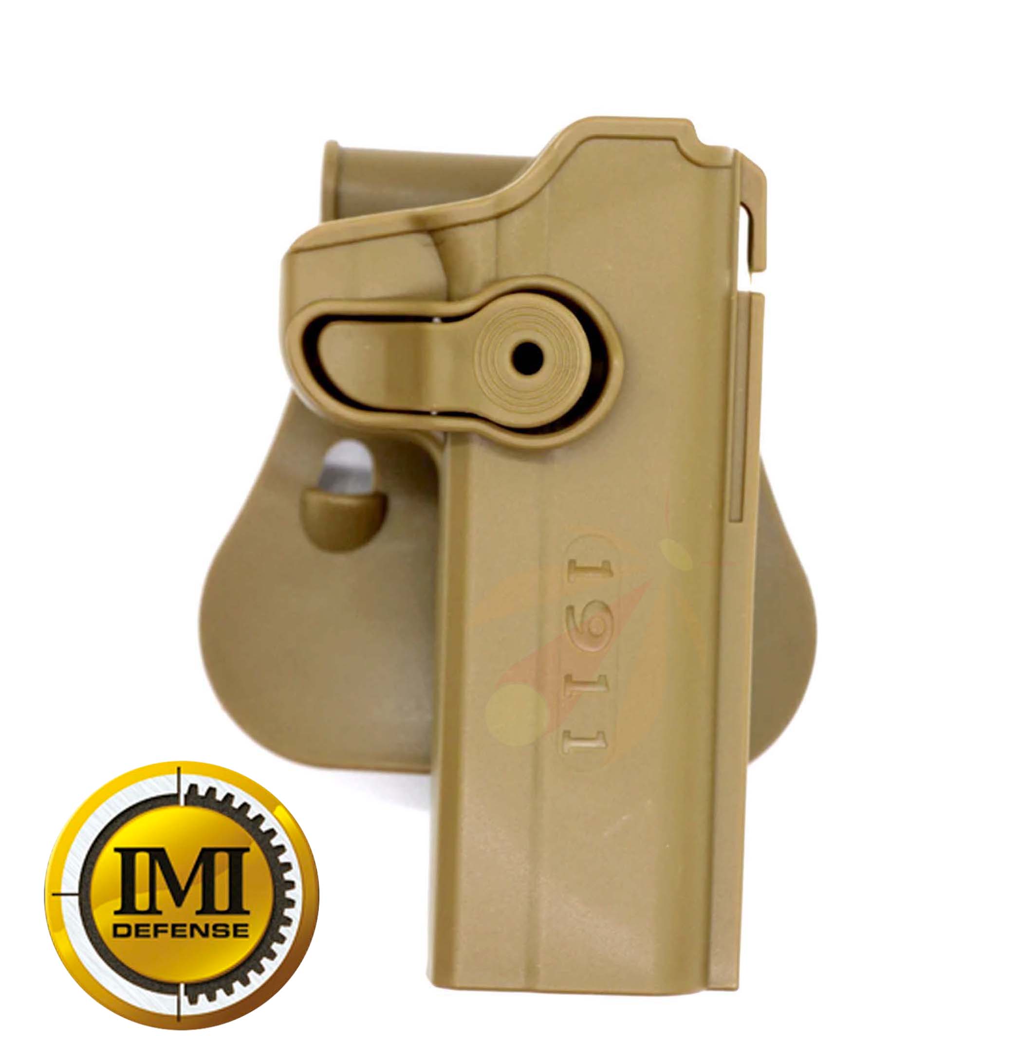 Colt 1911 Gun Holster Paintball 1911 Belt Pistol Holster Hunting Waist Gun Case 360 Degree Rotation Belt Paddle for CS - TAN