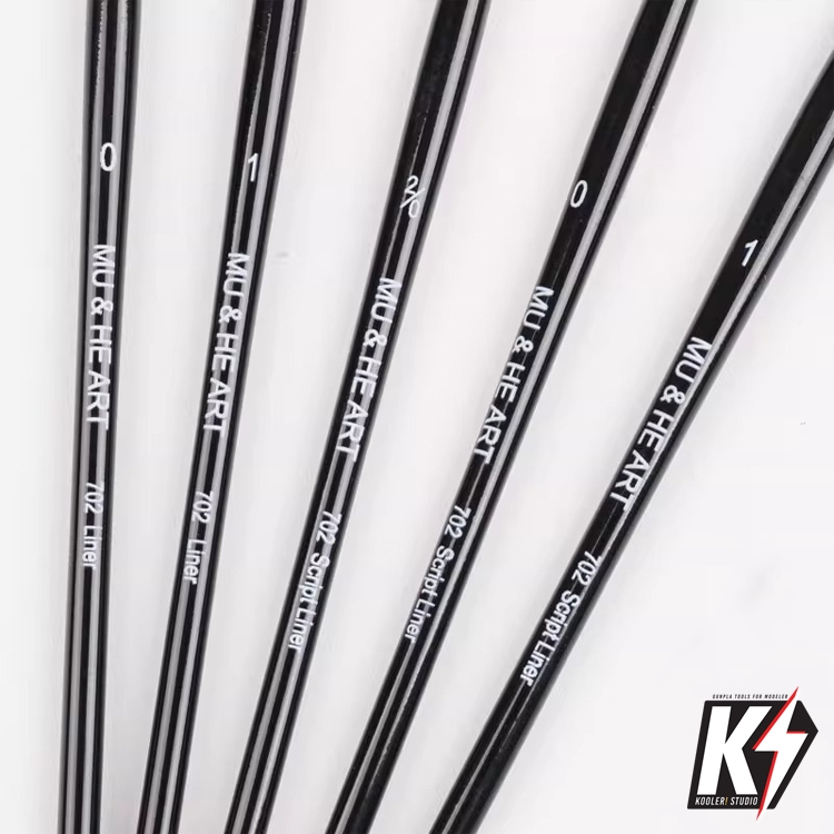 Mu&He 702 พู่กันปลายแหลม เล็กพิเศษ พู่กัน Liner #พู่กันสีน้ำ ปลายกลม เบอร์เล็กพิเศษ