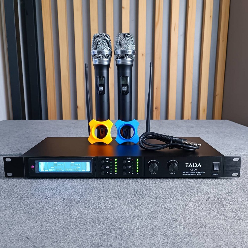 TADA X-300 ไมค์ลอยคู่ ไมค์ลอยมือถือคู่UHF มีกระเป๋า ไมค์ลอย ไมค์คาราโอเกะ WIRELESS MICROPHONE ธาดา TA DA X 300 TA-DA X300 เอไอ-ไพศาล