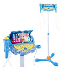 HK-6018 ของเล่นเด็กไมค์โครโฟนคีย์บอร์ดขาตั้ง กล่องละ