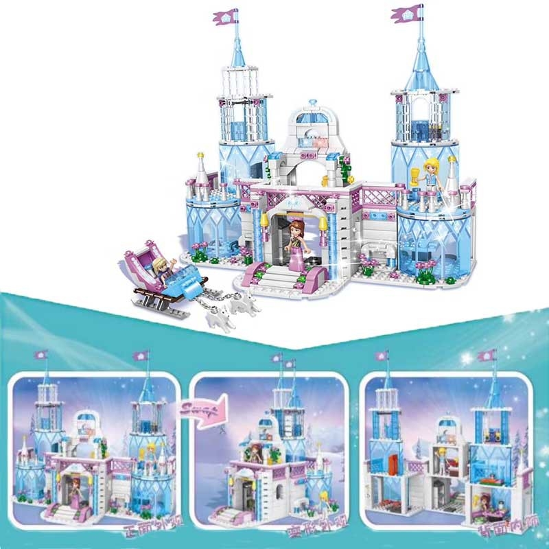 50010 ของเล่นตัวต่อเลโก้ปราสาทหิมะเจ้าหญิง บล็อกเลโก้ตัวต่อ ปลีกกล่องละ