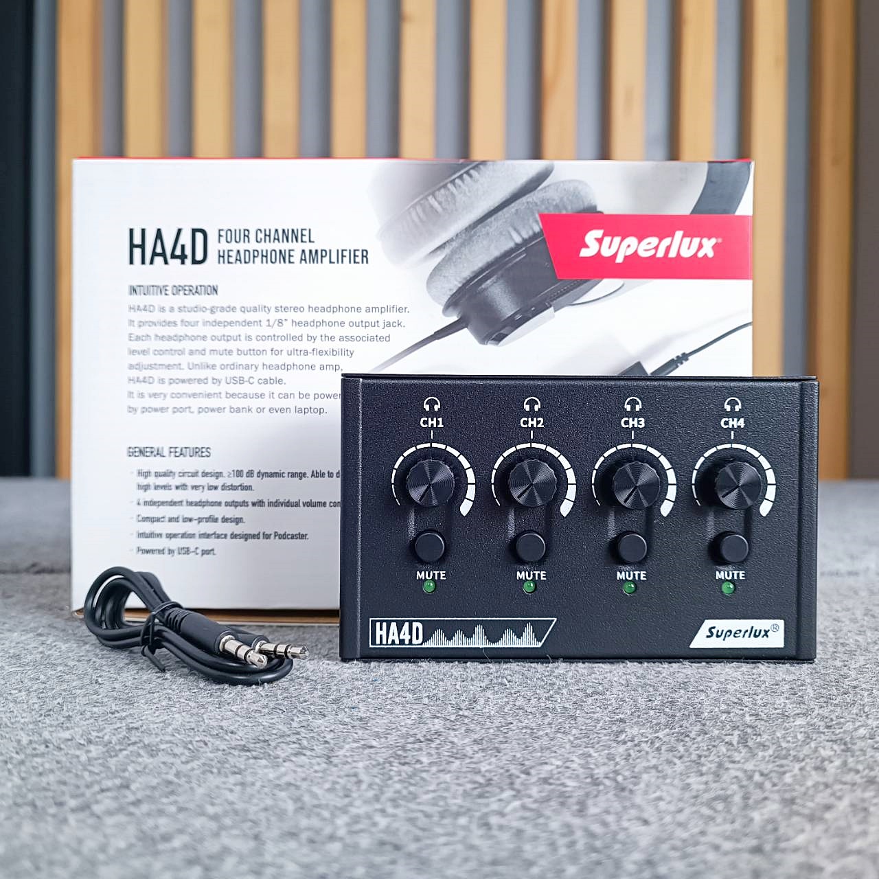 SUPERLUX HA-4D headphone amplifier เครื่องขยายเสียงหูฟัง HA 4D HA4D เอไอ-ไพศาล