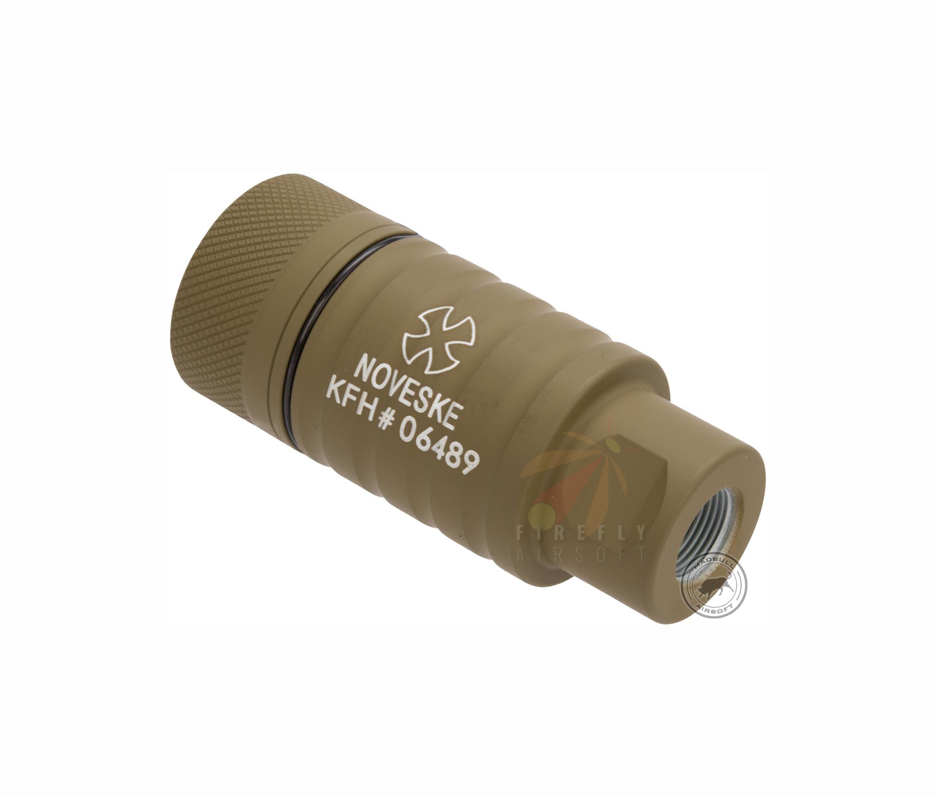 Madbull Licensed Noveske KFH Airsoft Amplifier Flash Hider (Color: Tan / 14mm Negative)