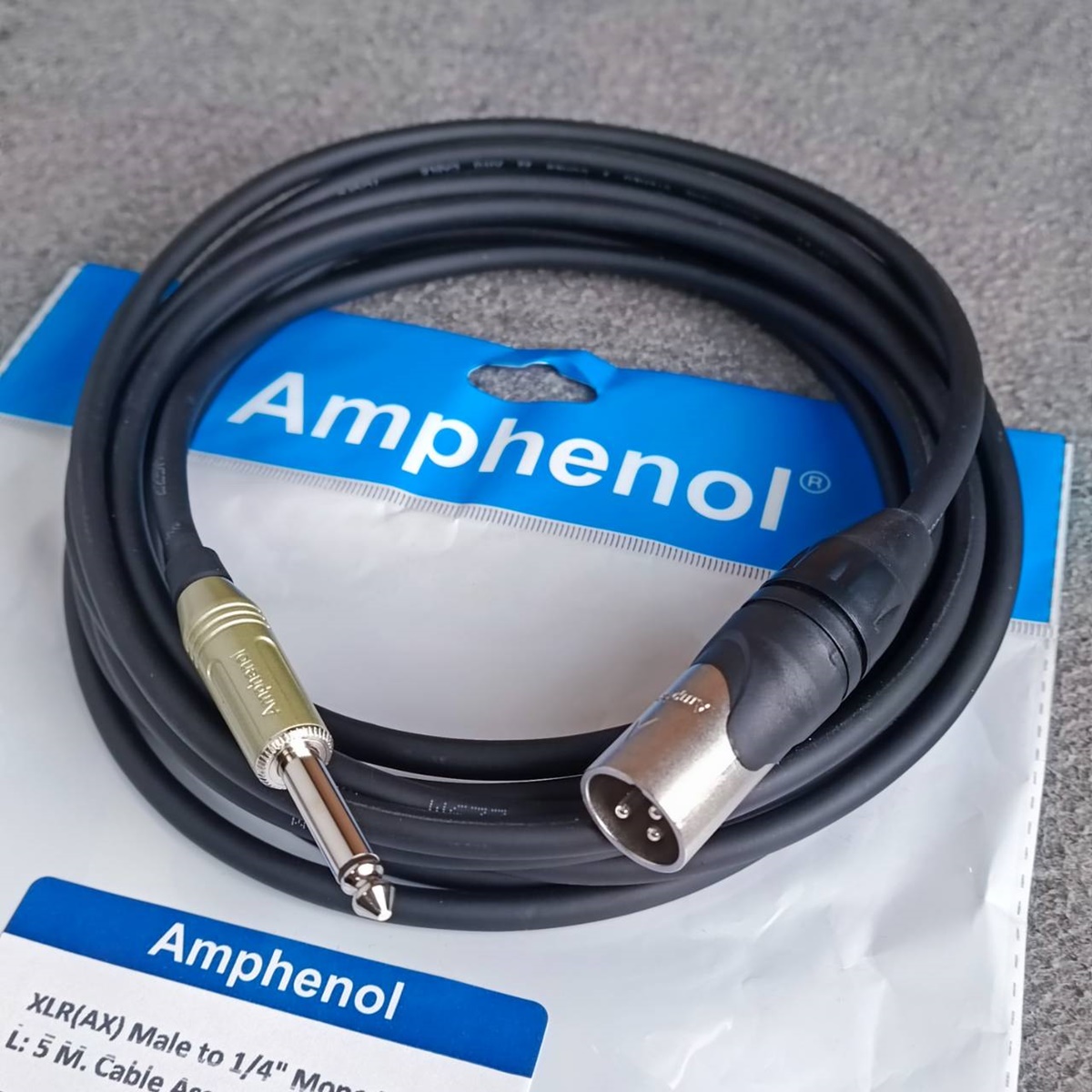 5เมตร AMPHENOL สายXLRผู้-PHONE 5เมตร CA04-33-C-005 สาย ปลั๊กไมค์ - แคนนอลผู้ สายสัญญาณ P.MIC MONO - P.XLR เอไอ-ไพศาล