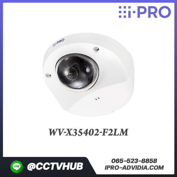 กล้อง i-PRO รุ่น WV-X35402-F2LM 4MP AI Compact Dome for Vehicle (M12) with Built-in Mic, , 2.4mm, IR 15m. H.265/H.264, IP66, IK10, NEMA