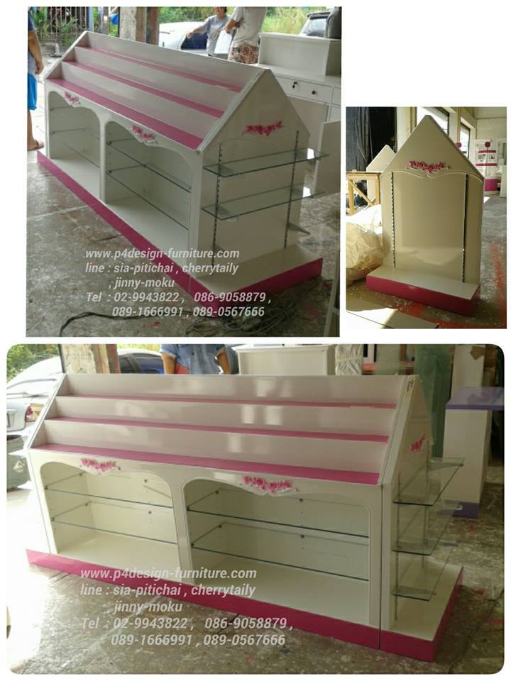 ชั้นวางวินเทจกลางร้าน 2 หน้า บ้าน