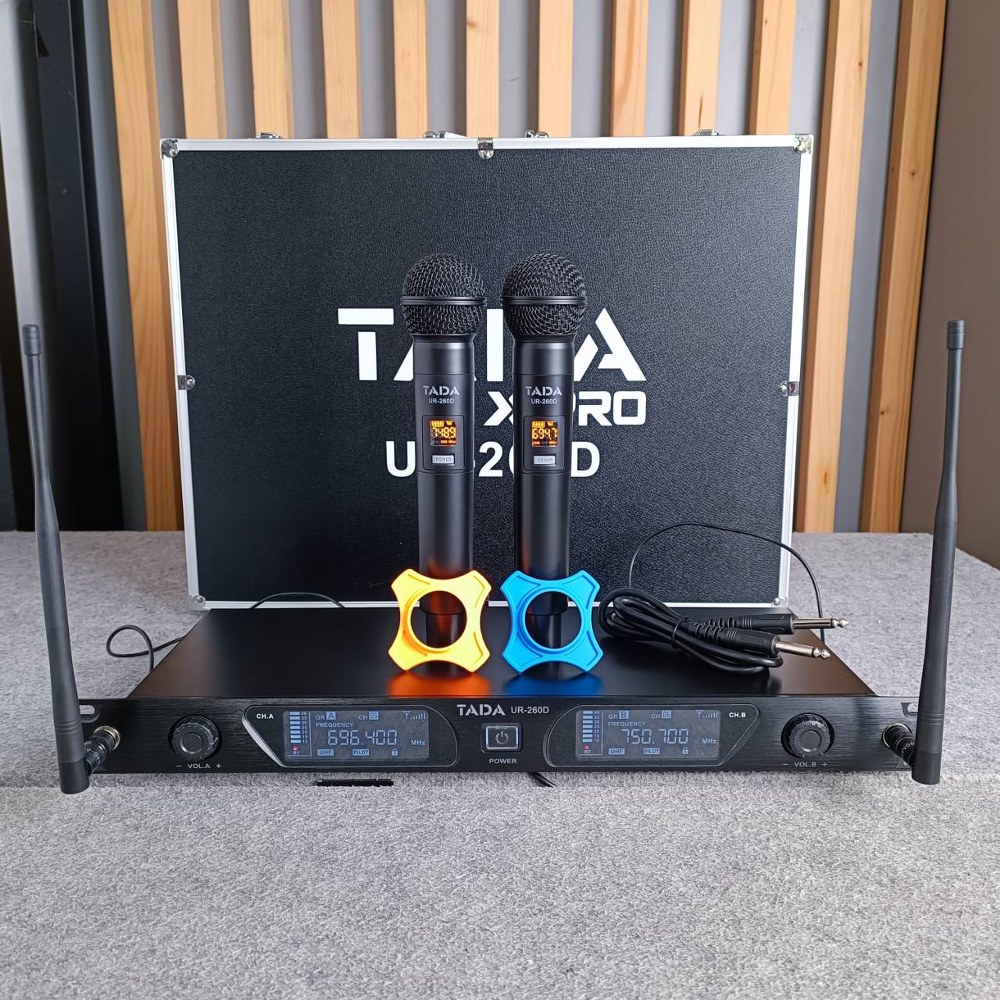 TADA UR-260D ไมค์ลอยคู่ ไมค์ลอยมือถือคู่UHF มีกระเป๋า ไมค์ลอย ไมค์คาราโอเกะ WIRELESS MICROPHONE ธาดา TA DA UR 260D TA-DA UR260D เอไอ-ไพศาล