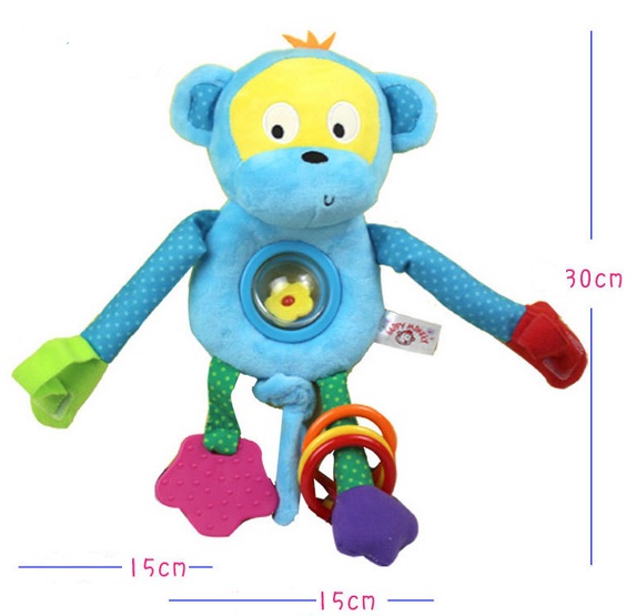 KZ-045 ของเล่นผ้าตุ๊กตาลิงแขวนรถเข็น โมบานเปล Happy Monkey