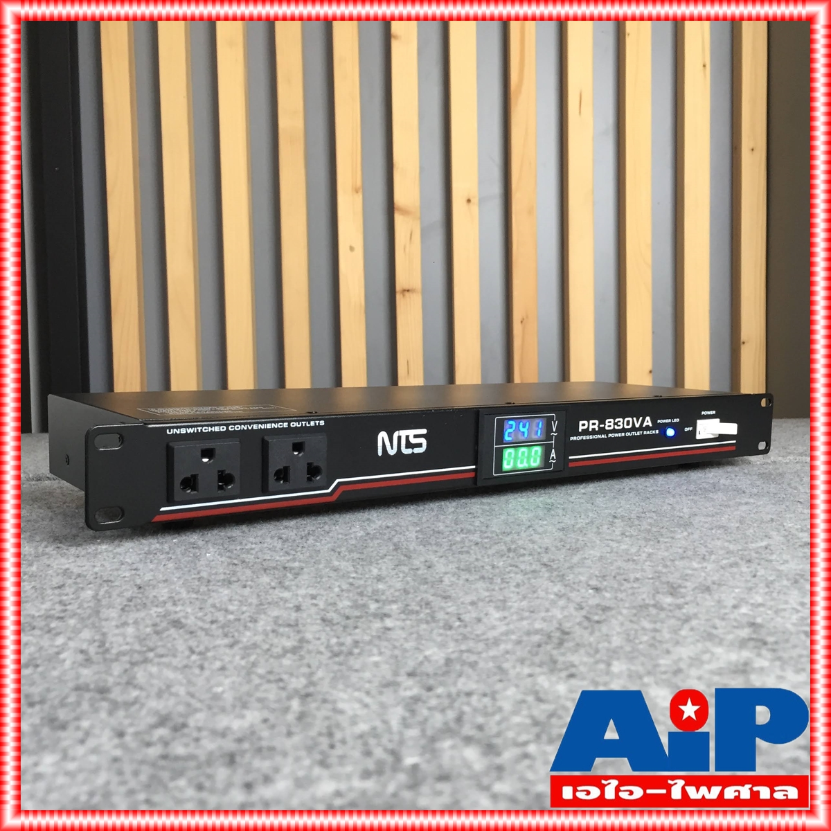 NTS PR830VAโชว์โวลท์และแอมป์ ปลั๊กรางจ่ายไฟสำหรับติดแล็ค BREAKER OUTLET PR 830 VA PR-830VA PR830 PR-830