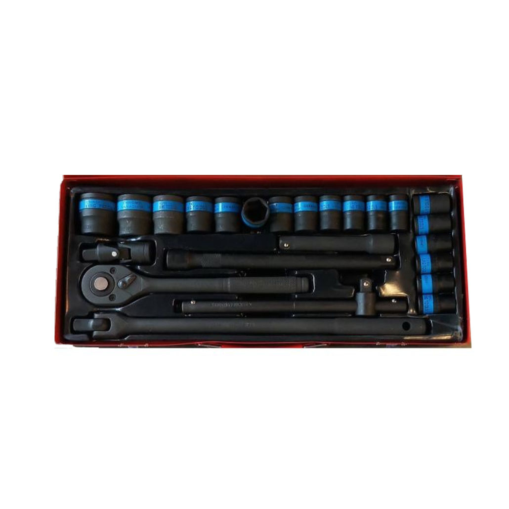 1800056 EURO KING TOOLS ประแจชุดบล็อก 24ชิ้น(สีดำ)