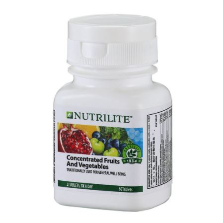 ผักและผลไม้รวมเข้มข้น (สกัดจากผักผลไม้ 13 ชนิดฟื้นฟูร่างกาย สุขภาพ แข็งแรง สดใส จำนวน 60 เม็ด )