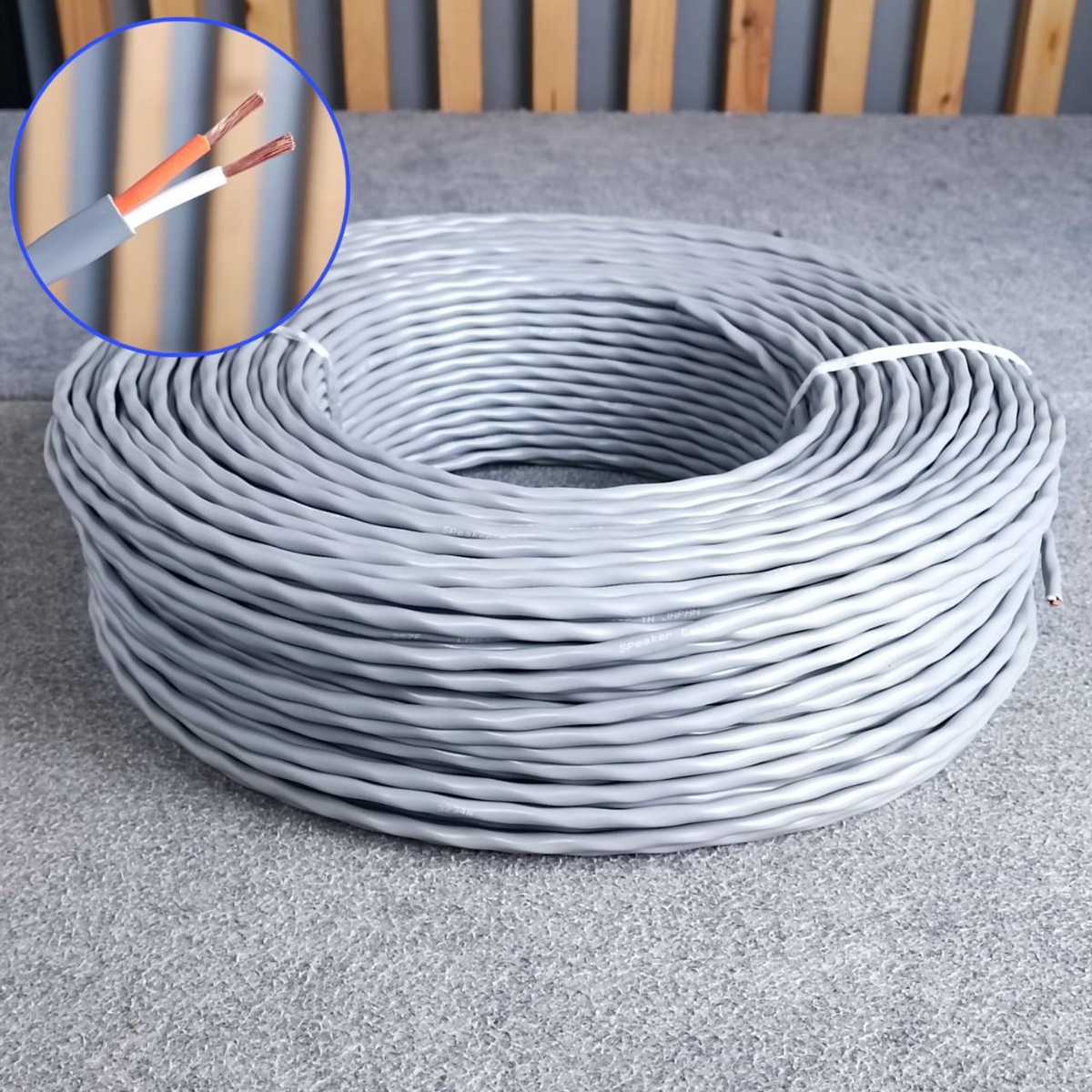 ขด200เมตร สายลำโพงCANARE 2S7F 16AWG สีเทา สายลำโพง2คอร์ ขนาด16awg ทองแดงแท้ Canare Speaker Cable 2S7F เอไอ-ไพศาล