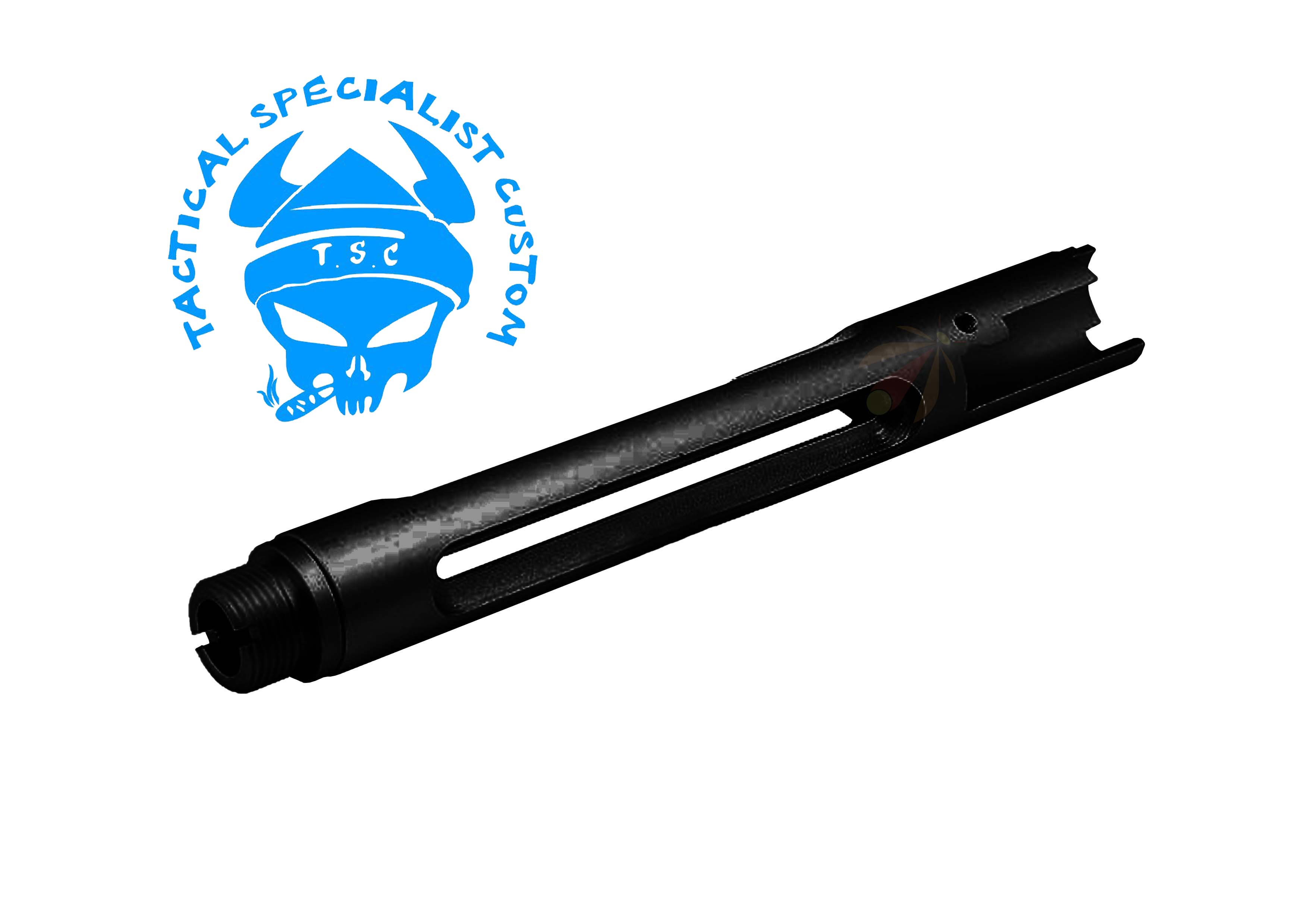 TSC CNC Aluminum O-Barrel With Silencer Adapter For Marui Hi-Capa 5.1 (BK)