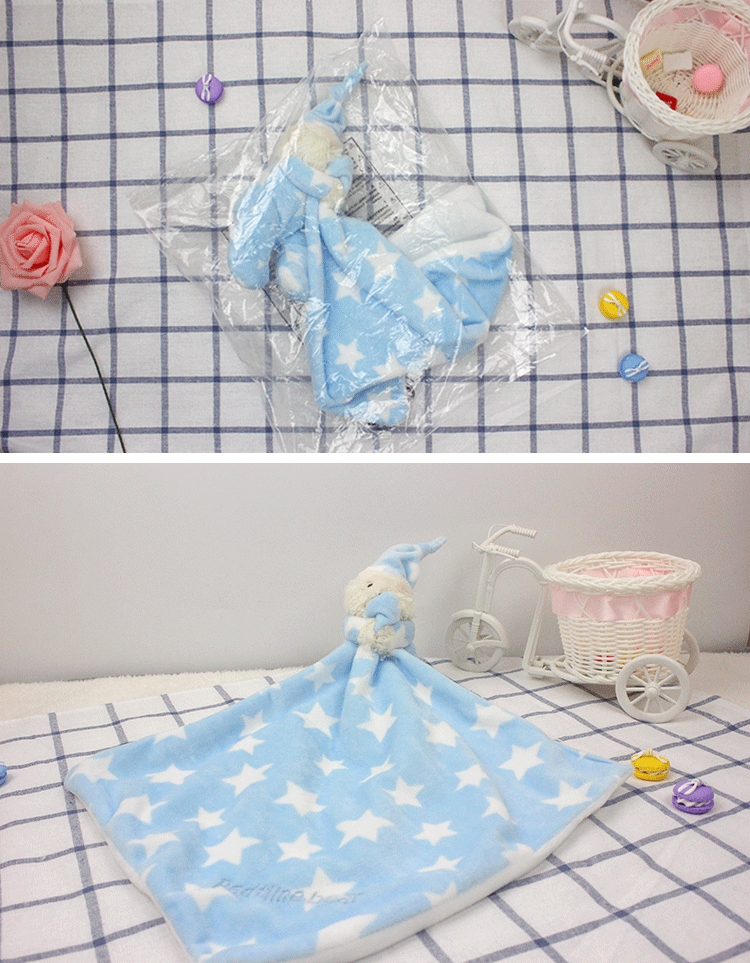 DCH83 ของใช้ผ้า ผ้าเช็ดหน้าเด็ก ผ้าเช็ดปากเด็ก ผ้าขนนุ่มลายดาวหมี ผืนละ