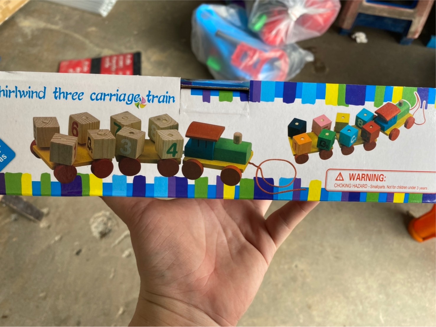 WD-113 ของเล่นไม้ รถไฟไม้ตัวเลข รถไฟบล็อไม้ ชิ้นละ