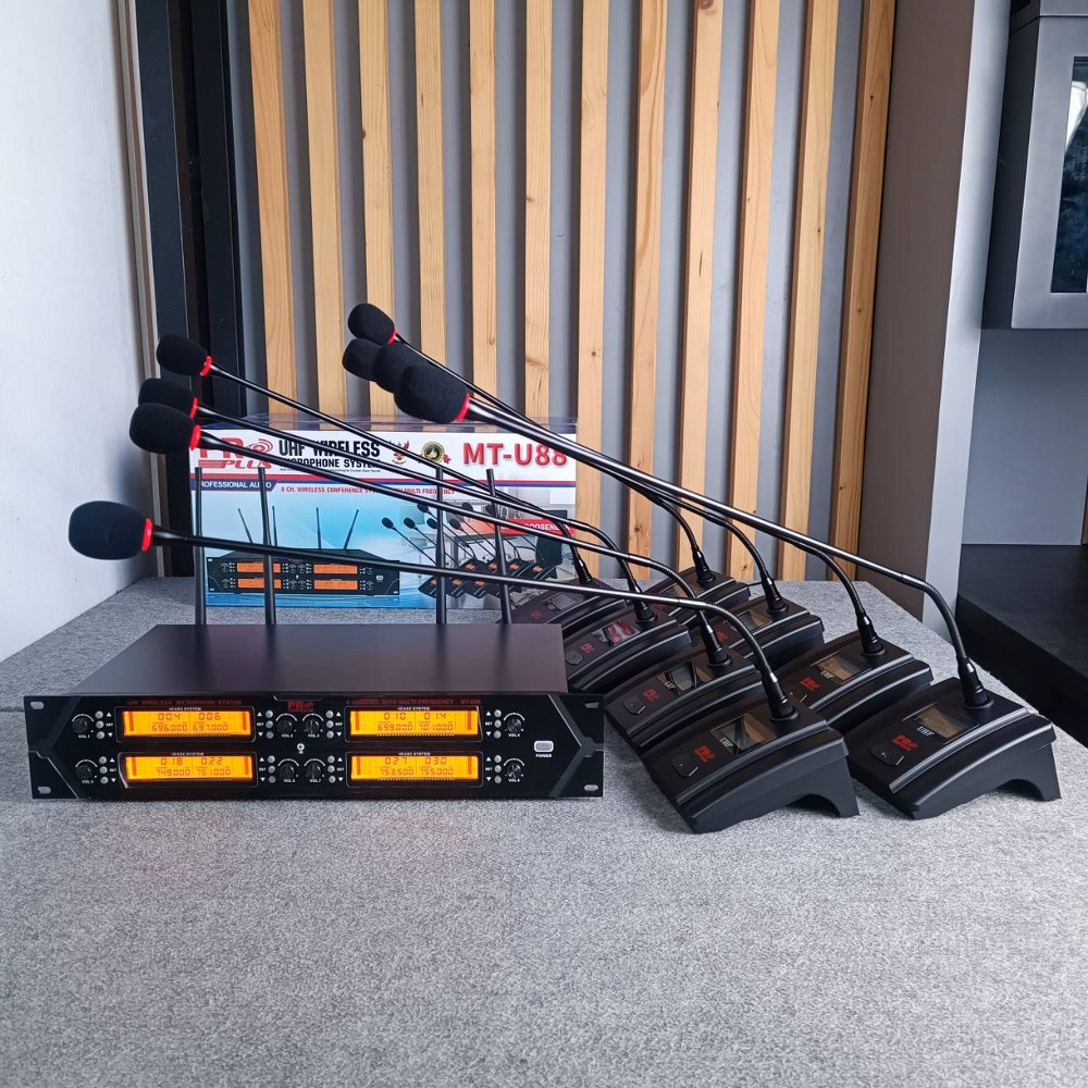 PROPLUS MT-U88 ไมค์ลอยตั้งโต๊ะ 8ตัว UHF Wireless Microphone ชุดไมค์ประชุมไร้สาย ไมค์ลอยไร้สาย โปรพลัส MT U88 MTU88 เอไอ-ไพศาล