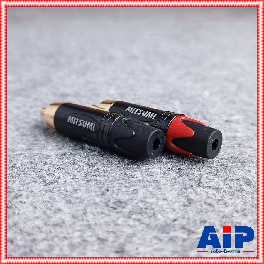 1คู่ MITSUMI 911R43EX RCA สีดำ + สีแดง ขั้วทอง ปลั๊ก RCA ตัวผู้ แจ็คอาร์ซีเอตัวผู้ ปลั๊ก RCA สำหรับเข้าสาย ต่อ สายสัญญาณ เอไอ-ไพศาล