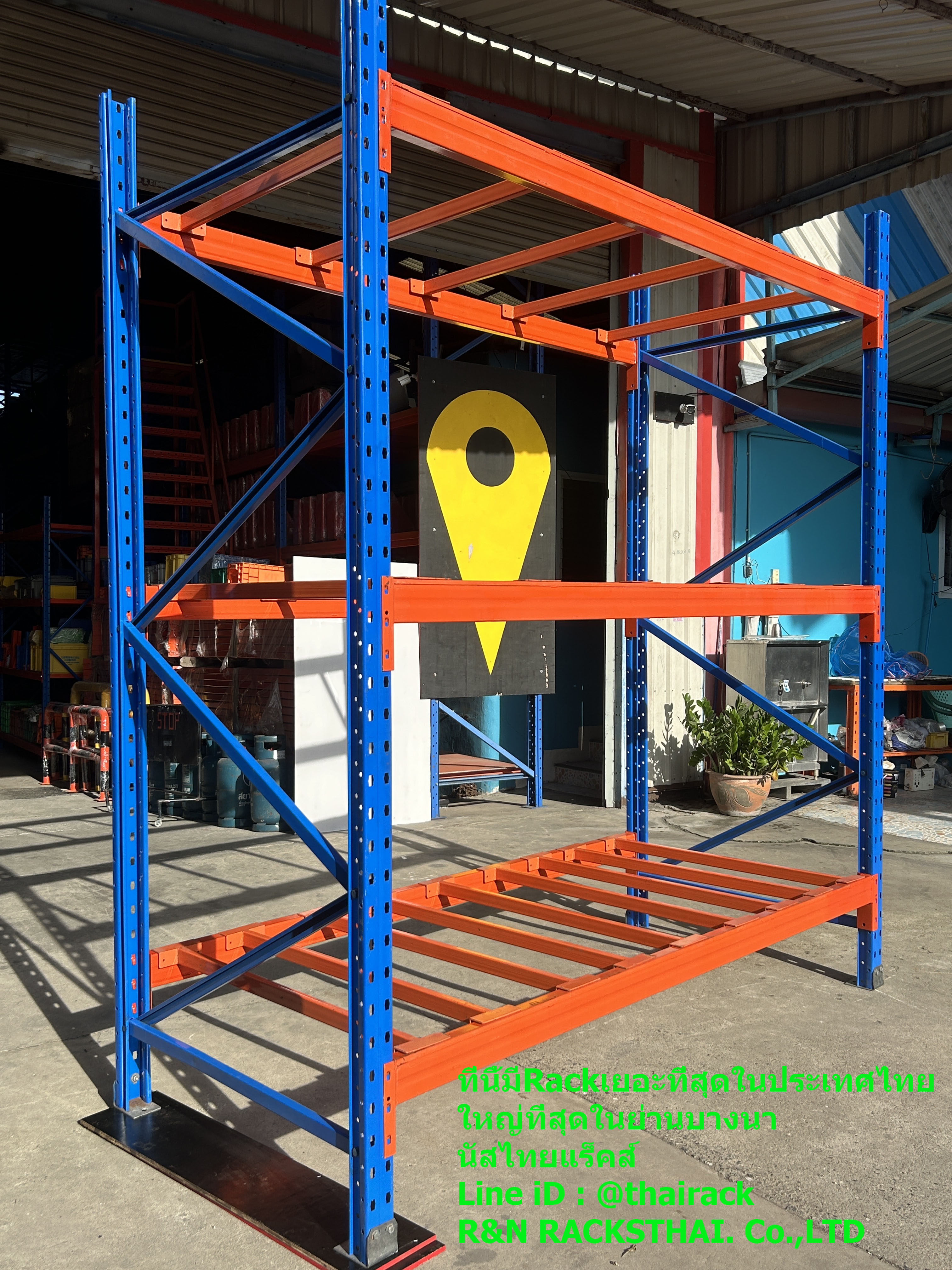 ชั้นเก็บสินค้าชั้นวางพาเลทมือสองคุณภาพดี ขนาดD1200W2500H3.0m load2000kg/level
