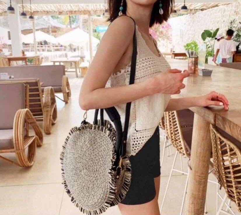 พร้อมส่งฟรีกระเป๋าถือสะพายข้างใบใหญ่สไตล์วินเทจ