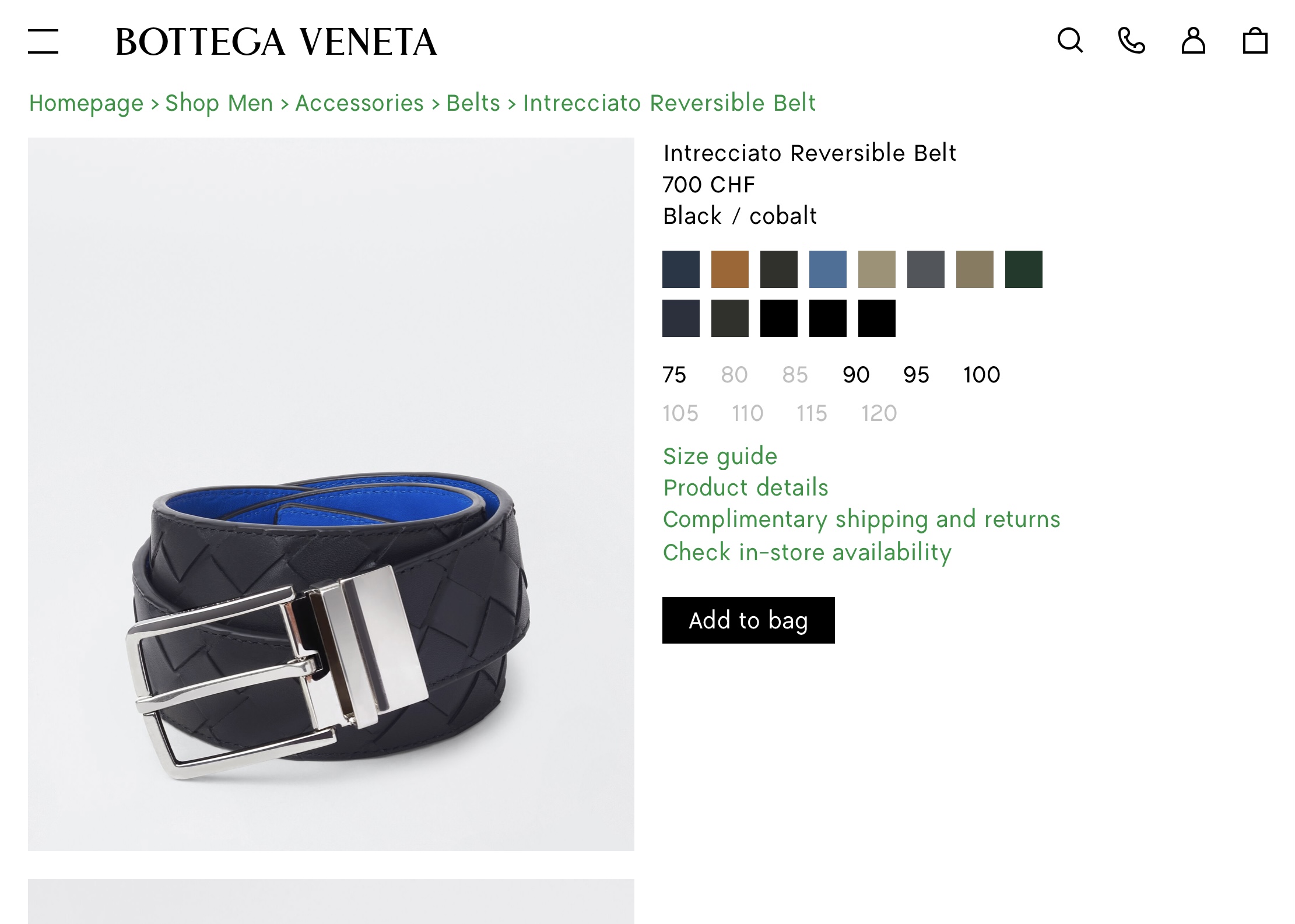 ** Do** เข็มขัดหนังแท้ Bottega ใช้ได้ 2 ด้าน 2 สี ขนาด 3.5 cm สินค้าใหม่ ของแท้