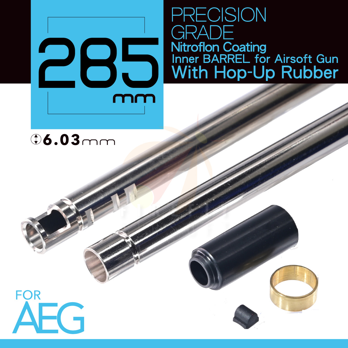 285mm UNICORN Nitroflon Coating 6.03MM Ultimate Precision Inner Barrel For AEG