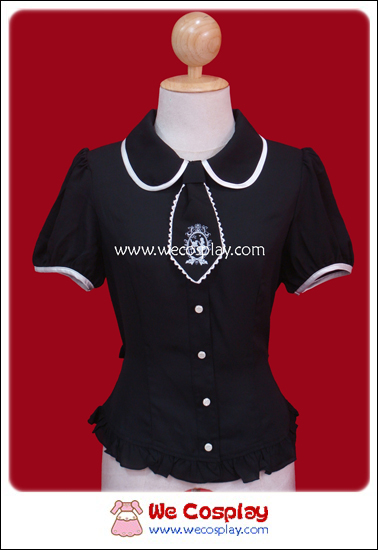 เสื้อ Blouse คิวตี้อลิซ สีดำ (Black Cutey Alice Lolita Blouse)