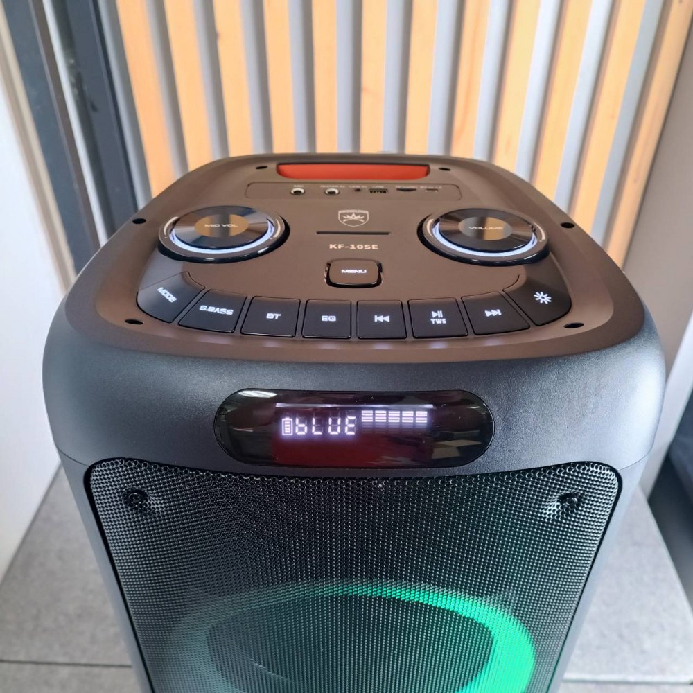 PROEUROTECH KF-10SE ตู้ลำโพง PARTY 10นิ้วx2 พร้อมไมค์ลอย KF 10SE KF10SE ลำโพงล้อลาก+ไมค์ลอย ตู้ลำโพงมีแอมป์ในตัว 10นิ้ว 2ทาง มีไฟกระพริบตามเสียงเพลง PROEURO TECH เอไอ-ไพศาล