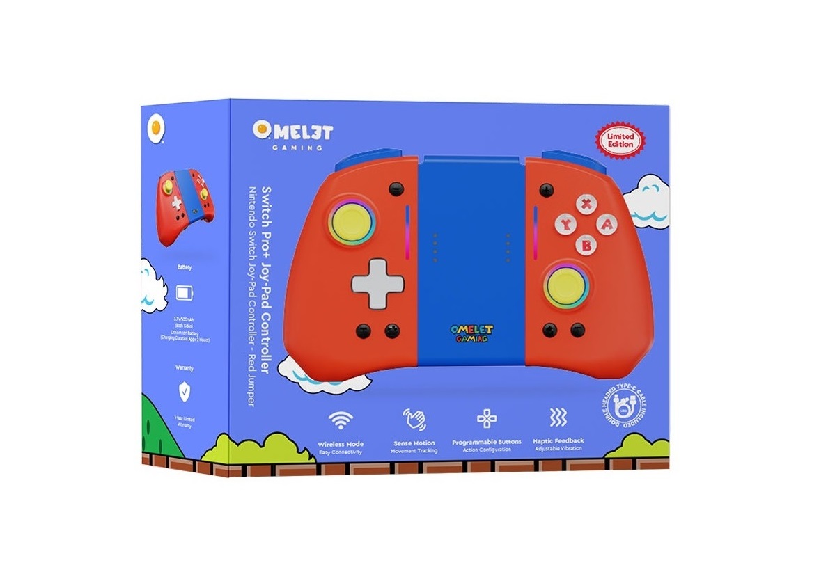 Omelet Switch Pro Joy-Pad Controller – Red Jumper edition