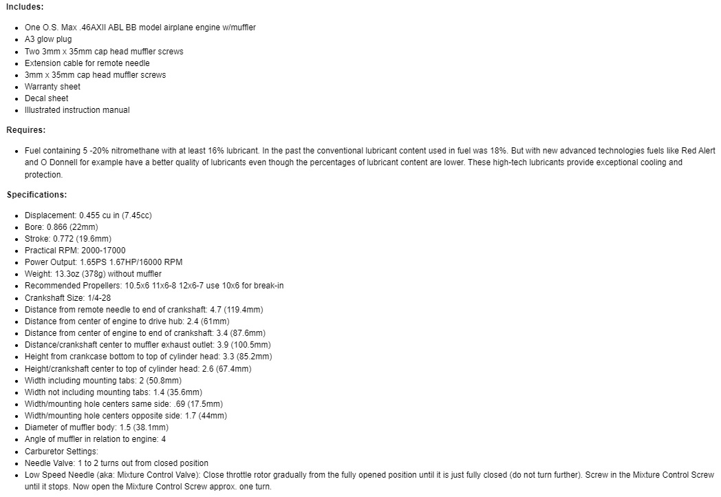 เครื่องยนต์ O.S .46 AXII (P-Box) (Japan)