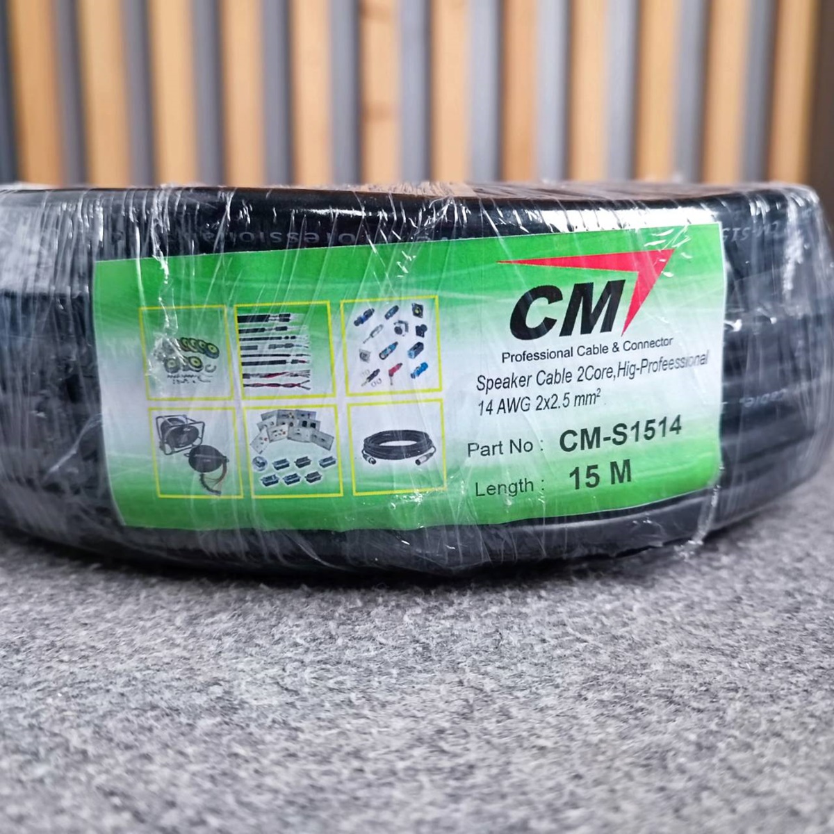ขด15เมตร CM S1514 สายลำโพง 2x2.5mm ทองแดงแท้ สายสีดำ สายลำโพงPA S-1514 ขนาด2.5mm. สายลำโพง2คอร์ เอไอ-ไพศาล