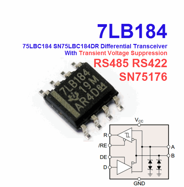 7LB184 75LBC184 SN75LBC184DR Differential Transceiver With Transient Voltage Suppression