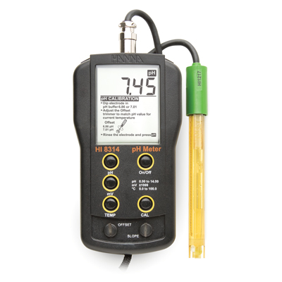 HI8314 pH/mV/°C Meter- DIN type – custom calibration