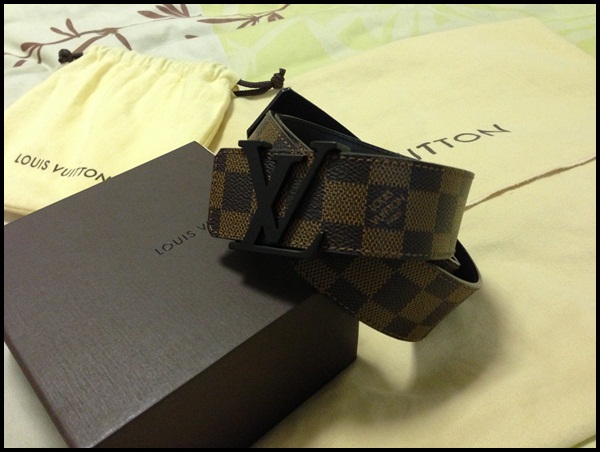 Louis Vuitton Belt ลาย Damier ตารางสีน้ำตาล (Like New) ความยาว 95 CM