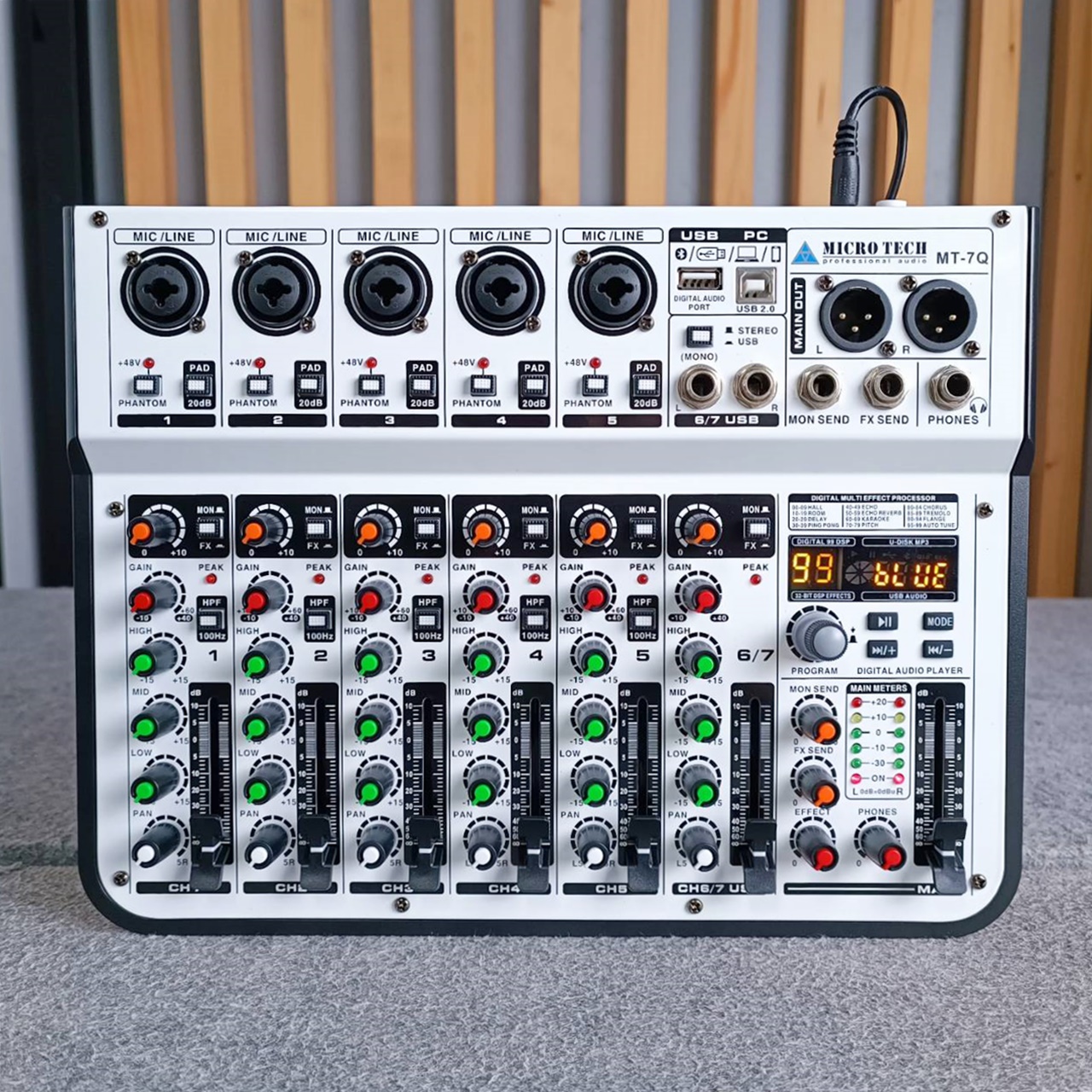 MICROTECH MT-7Q mixer มิกเซอร์ อนาล็อก เอฟเฟคแท้ บลูทูธ ไมโคร เทค MT 7Q MT7Q เอไอ-ไพศาล
