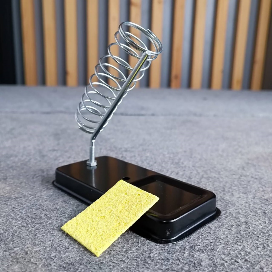 ที่วางหัวแร้งสปริง NO.2 ฐานเหลี่ยม ไว้ใช้วางหัวแร้งบัดกรี Stand for Soldering Iron ที่วางฐานเหลี่ยม พร้อม ฟองน้ำ เอไอ-ไพศาล