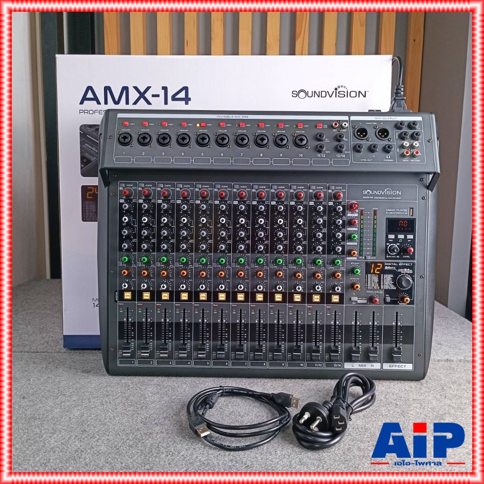 SOUNDVISION AMX-14 MIXER +++ เครื่องผสมสัญญาณ มิกเซอร์ อนาล็อก 14 CH ซาวด์ วิชั่น รุ่น AMX 14 AMX14 เอไอ-ไพศาล