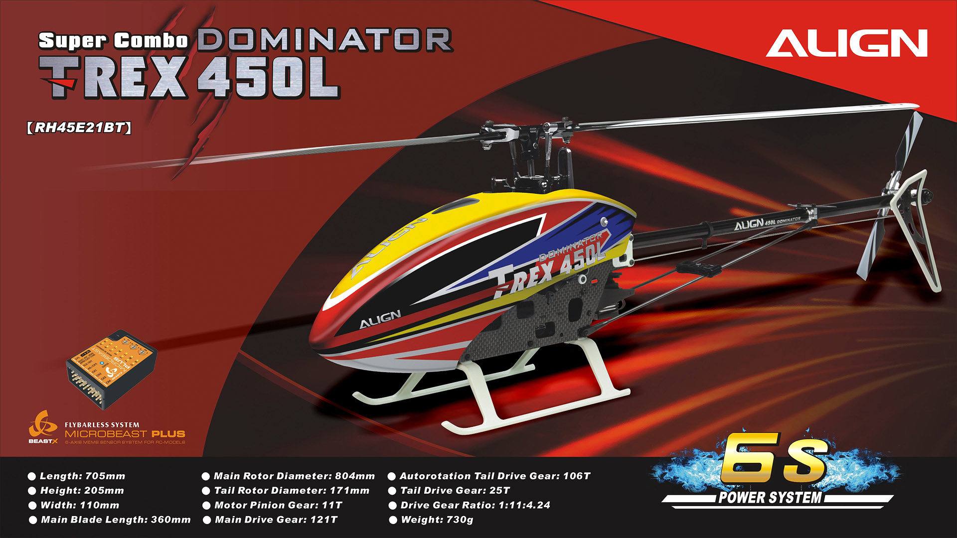 T-REX 450L Dominator Super Combo 6S