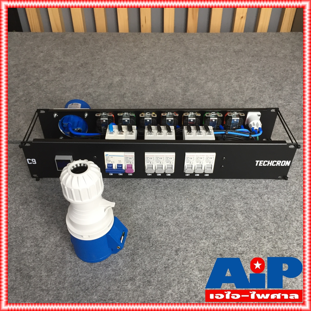 TECHCRON C9 / VERACK.32B 2U ชุดโหลดไฟ ชุดจ่ายไฟ AC 32A ชุดโหลดไฟใช้งานกับเพาเวอร์แอมป์ สินค้าโรงงาน MEGATECH