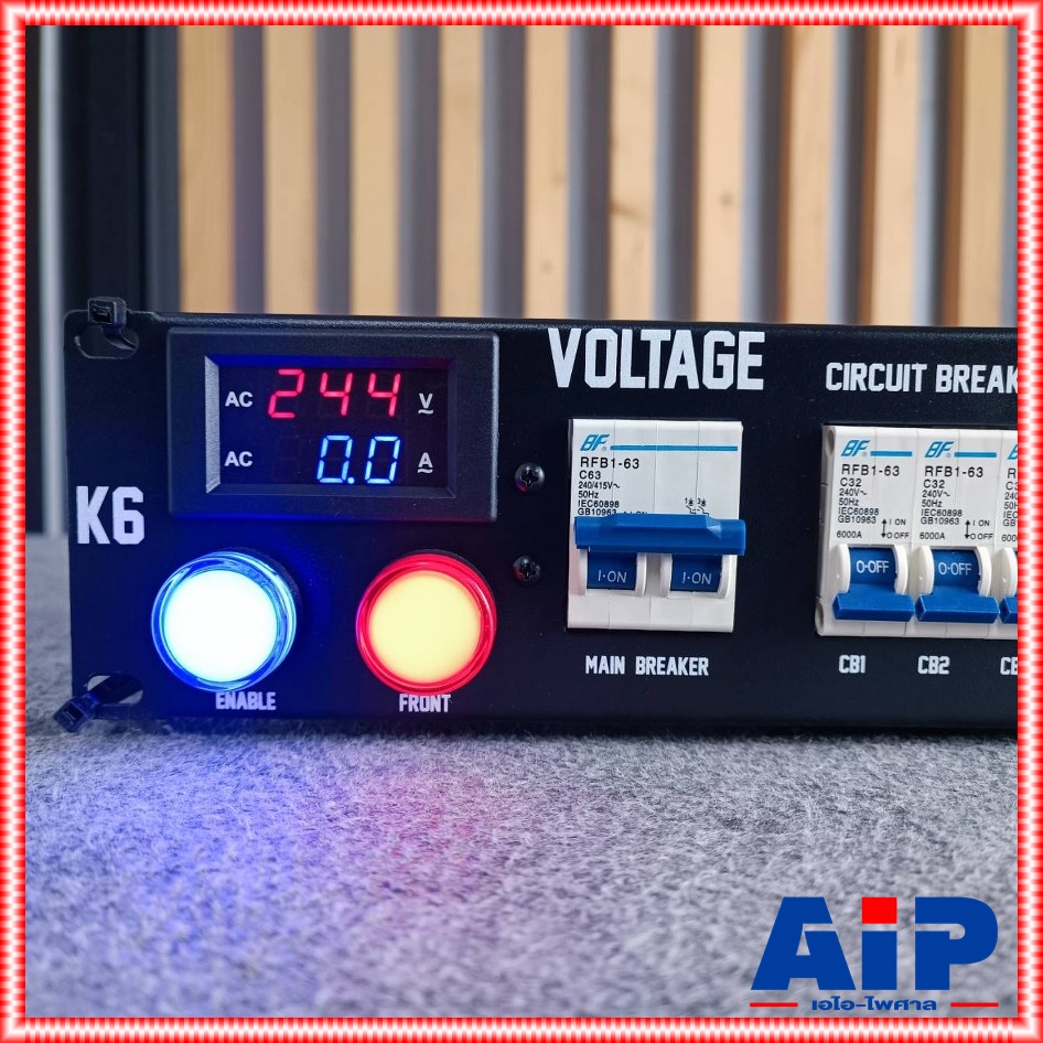 VOLTAGE by TECHCRON K6/K7 จอ LED VA ชุดโหลดไฟ 1เฟส ปลั๊กไฟติดแร็ค ชุดโหลดเซ็นเตอร์ ปลั๊กโหลด 32A ปลั๊กโหลดไฟเปลือยยึด RACK เทคครอน K6 VA K6VA เอไอ-ไพศาล